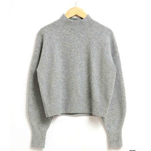 & other stories mock neck sweater in grey melange